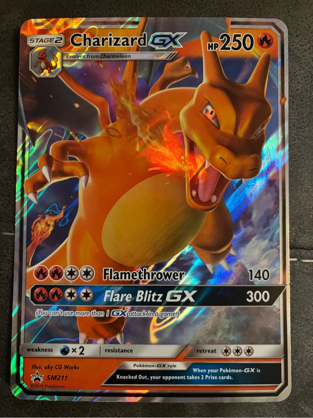 Charizard GX Holographic JUMBO Collectible Pokemon Card